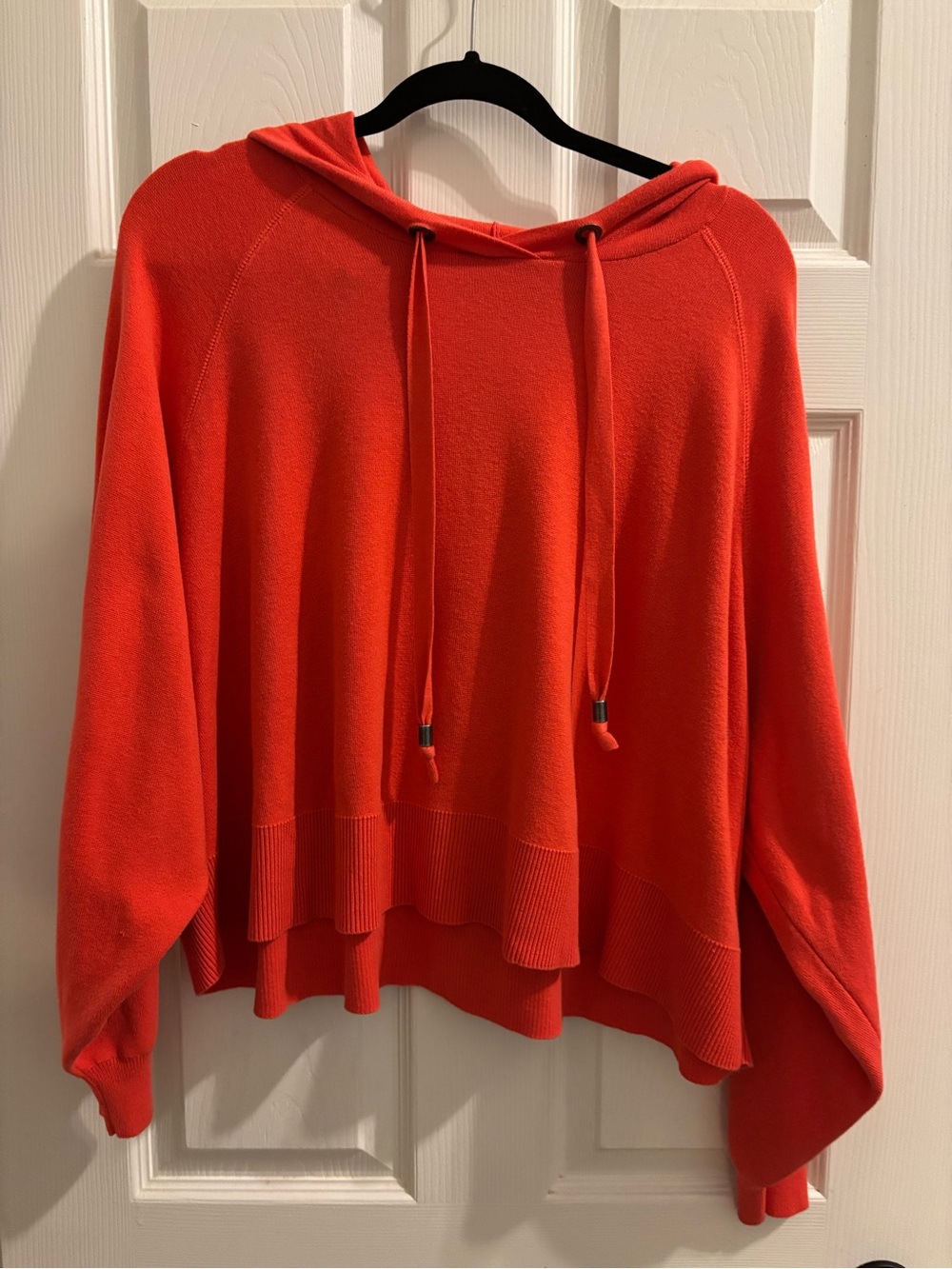 Women’s Lightweight Hooded Pullover Sweater - Reddish Orange